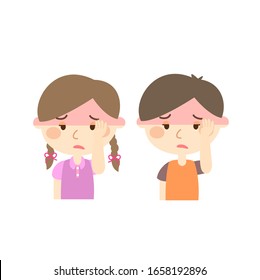 Kids have a headacher vector