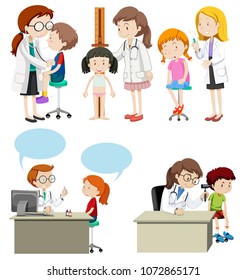 Kids Having a Health Care from Doctor illustration