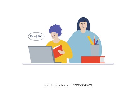 Kinder mit Konzeption des Online-Unterrichts