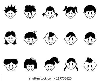 kids head icons