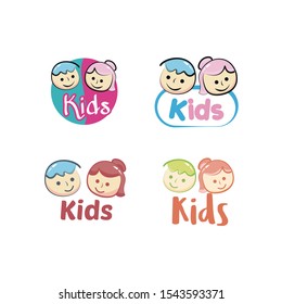 kids head logo vector design