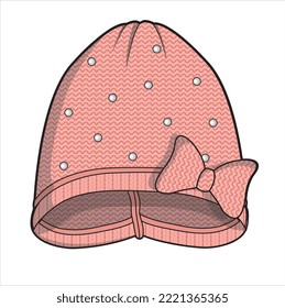 KIDS HEAD WEAR KNIT CAPS AND HATS VECTOR