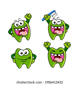 kids healty teeth mix pose for mascot or illustration