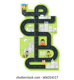 Kids height chart with building and travel city, Meter wall or height meter from 50 to 120 centimetre , Vector illustration 