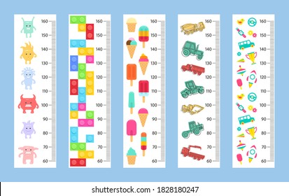 Kids height chart. flat style. isolated on white background