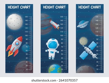 Kids height chart with solar system planets