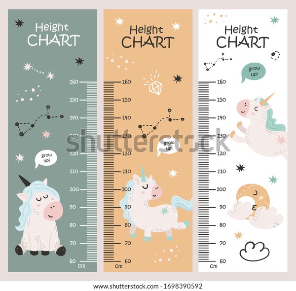 Vektor Stok Kids Height Chart Vector Isolated Illustration (Tanpa ...