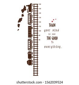 Kids height ruler with a train for wall decals, wall stickers - Vector