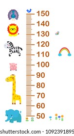 Kids height scale with funny animals