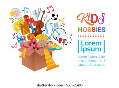 KIds Hobbies Art Classes Logo Workshop Creative Artistic School For Children Development Banner Flat Vector Illustration