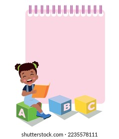 Kids holding banners. Vector boy and girl with empty banner, illustration cartoon school kid and board for text