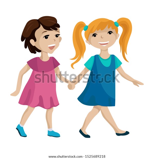 Kids Holding Hands On Whte Background Stock Vector (Royalty Free ...