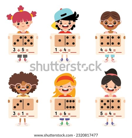 Kids Holding Math Exercise Worksheets