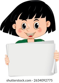 Kids holding paper banner sign vector
