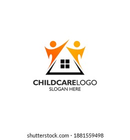 Kids and home logo design template	
