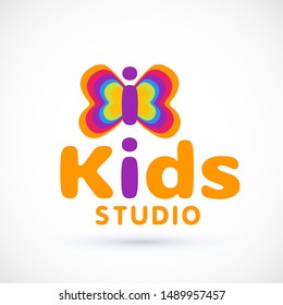 Kids icon chuild sign template game concept