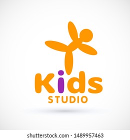 Kids icon chuild sign template game concept