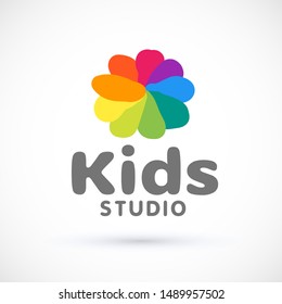 Kids icon chuild sign template game concept