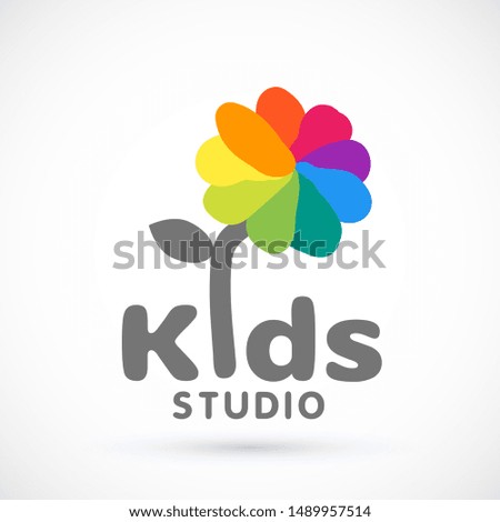 Kids icon chuild sign template game concept