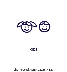 kids icon from education collection. Thin linear kids, education, character outline icon isolated on white background. Line vector kids sign, symbol for web and mobile