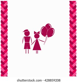 Kids icon Flat Design. Isolated Illustration.