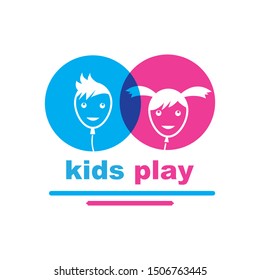 kids icon  logo vector illustration template