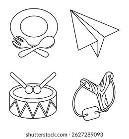 Ilustração vetorial do pacote de ícones para crianças