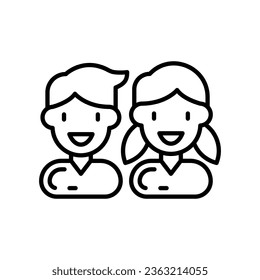 Icono de niños en vector. Ilustración