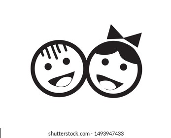 kids icon vector illustration on white