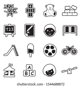 Kids Icons. Line With Fill Design. Vector Illustration.