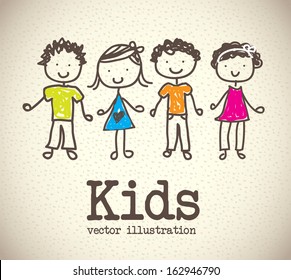 kids icons over pattern background  vector illustration