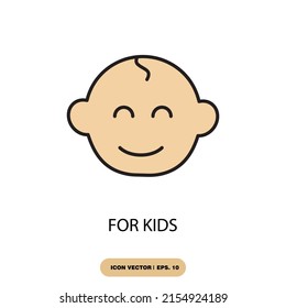 for kids icons  symbol vector elements for infographic web