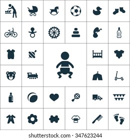 juego de vectores de iconos para niños