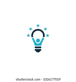 kids idea, smart kids, think tank light bulb logo design