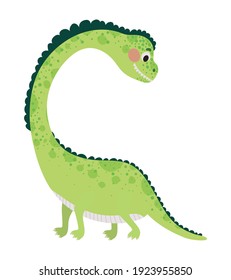 kids illustration of a green dinosaur vector illustration design