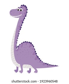 kids illustration of a purple dinosaur vector illustration design