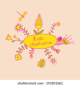 Kids illustration. Vector.
