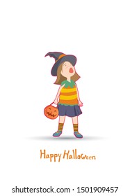 kids illustration vector of halloween