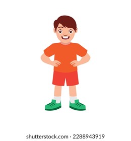 Kids Ilustración vectorial con los pulgares hacia arriba 