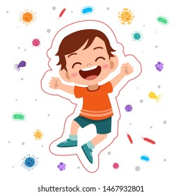 kids immune protection system vector illustration