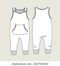 kids infant romper flat sketch illustration