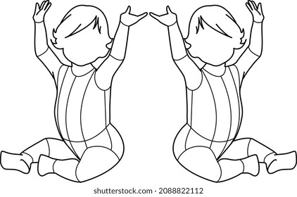 KIDS INFANT TODDLER YOUNG GIRLS FRONT SIDE AND BACK POSE CROQUIS FLAT VECTOR SKETCH