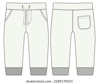 KIDS AND INFANT WEAR BABY BOY JOGGERS PANTS TROUSERS  VECTOR illustration DESIGN