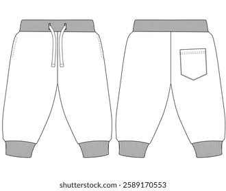 KIDS AND INFANT WEAR BABY BOY JOGGERS PANTS TROUSERS  VECTOR illustration DESIGN