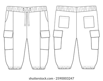 KIDS AND INFANT WEAR BABY BOY Cargo PANTS VECTOR illustration DESIGN