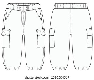 KIDS AND INFANT WEAR BABY BOY Cargo PANTS VECTOR illustration DESIGN