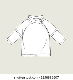 ilustración de sketch plano de sudaderas para niños de invierno