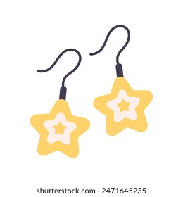 Kids jewelry. Colorful handmade earrings. Vector illustration in flat style