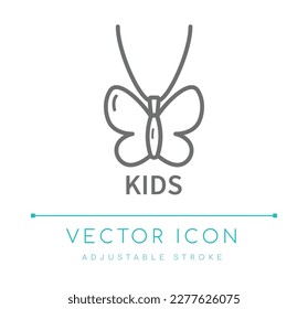 Icono de la línea de vectores de joyas para niños