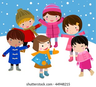 Kids join snow
